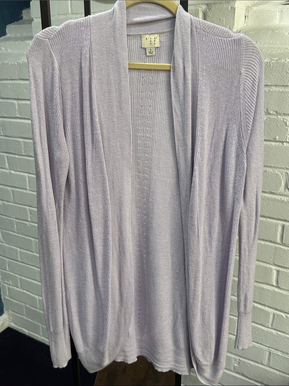 Light Lavender Open-Front Women’s Cardigan Sweater
